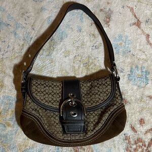 Coach Soho Signature Jacquard Top Handle Shoukder Bag Purse